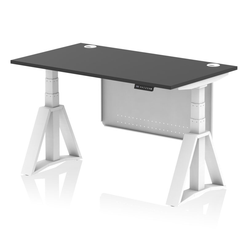 Air Height Adjustable Desk With Cable Ports With Steel Modesty Panel With Piste Foot - Image 78
