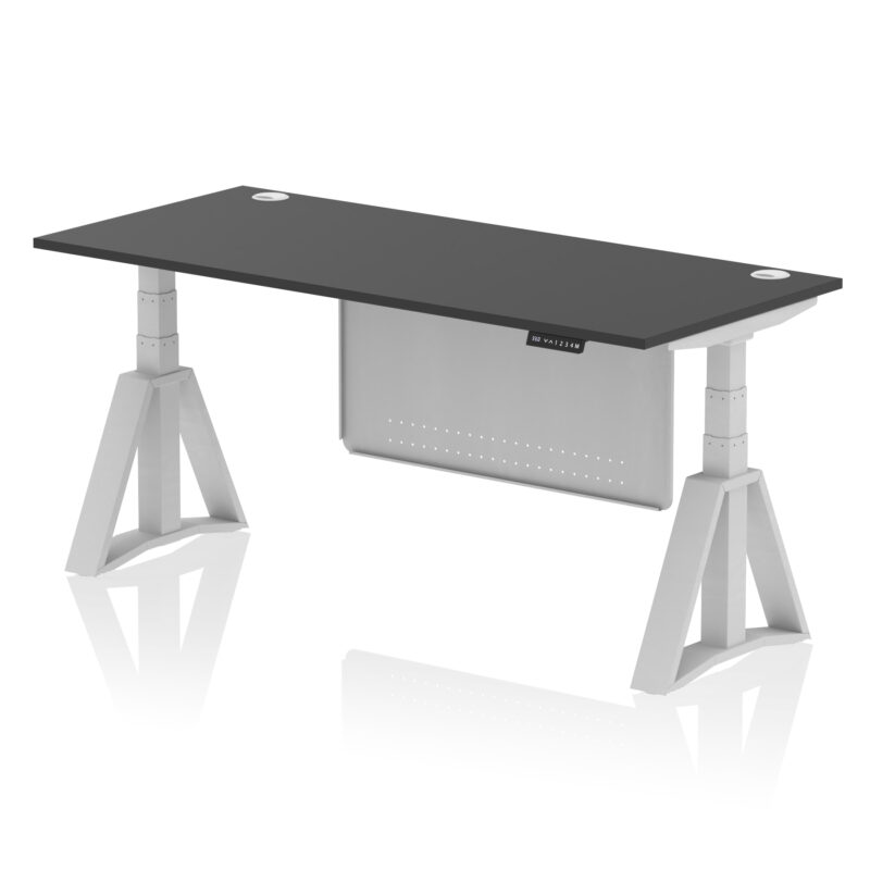 Air Height Adjustable Desk With Cable Ports With Steel Modesty Panel With Piste Foot - Image 83