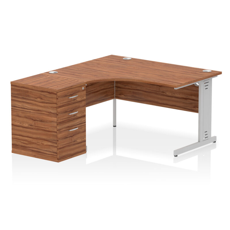 Impulse 1400mm Cable Managed Left Crescent Desk Workstation - Image 29