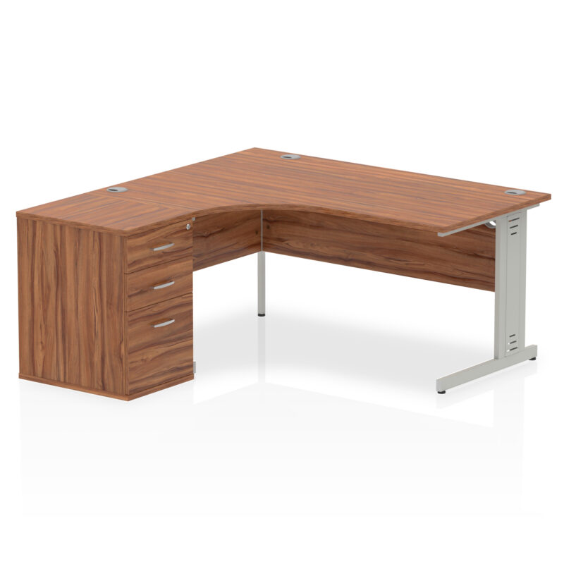 Impulse 1600mm Cable Managed Left Crescent Desk Workstation - Image 25