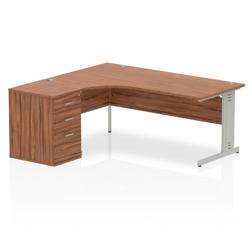Impulse 1800mm Cable Managed Left Crescent Desk Workstation - Image 26