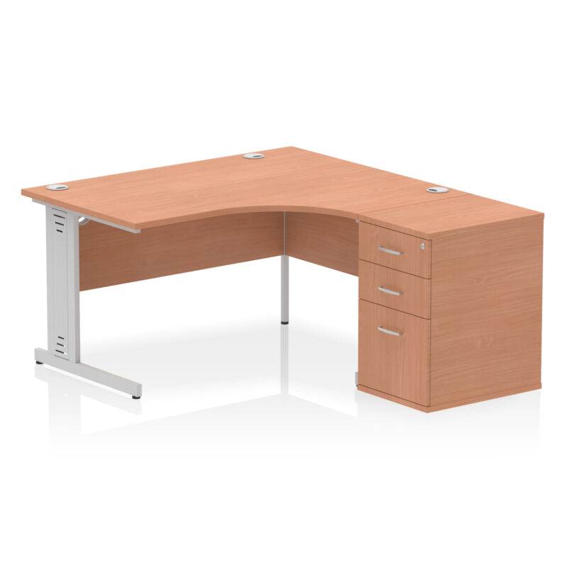 Impulse 1400mm Cable Managed Right Crescent Desk Workstation - Image 27