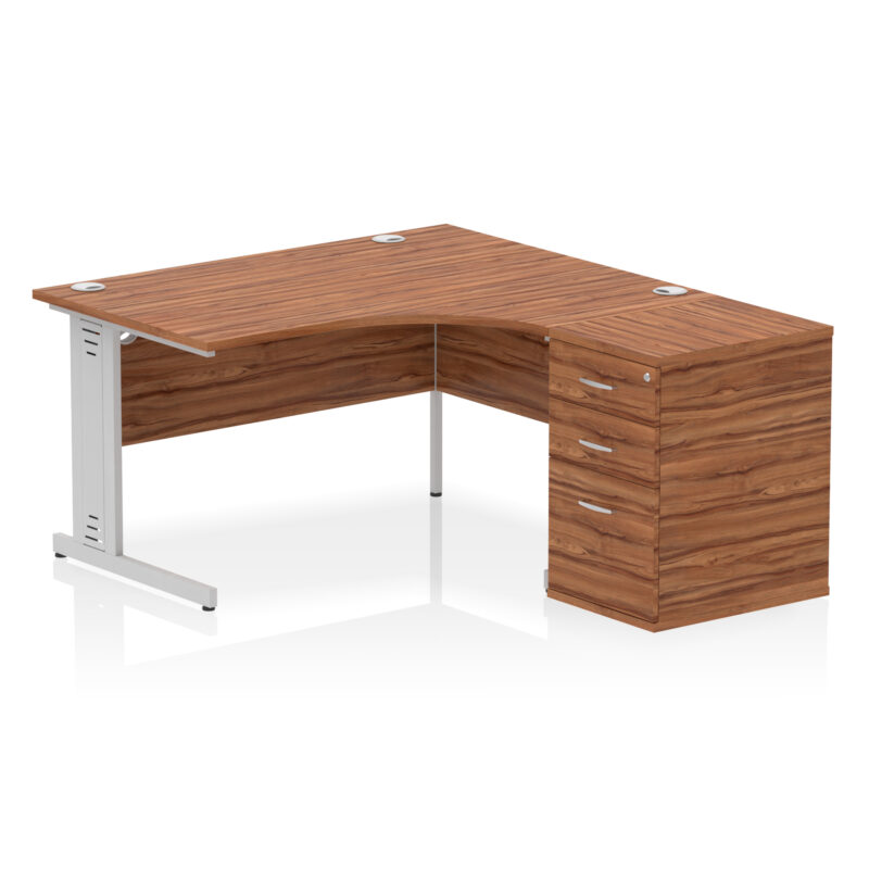 Impulse 1400mm Cable Managed Right Crescent Desk Workstation - Image 29