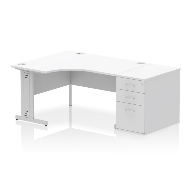 Impulse 1400mm Cable Managed Left Crescent Desk Workstation - Image 32