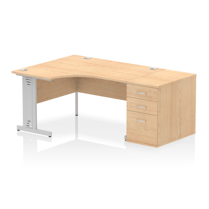 Impulse 1400mm Cable Managed Left Crescent Desk Workstation - Image 34