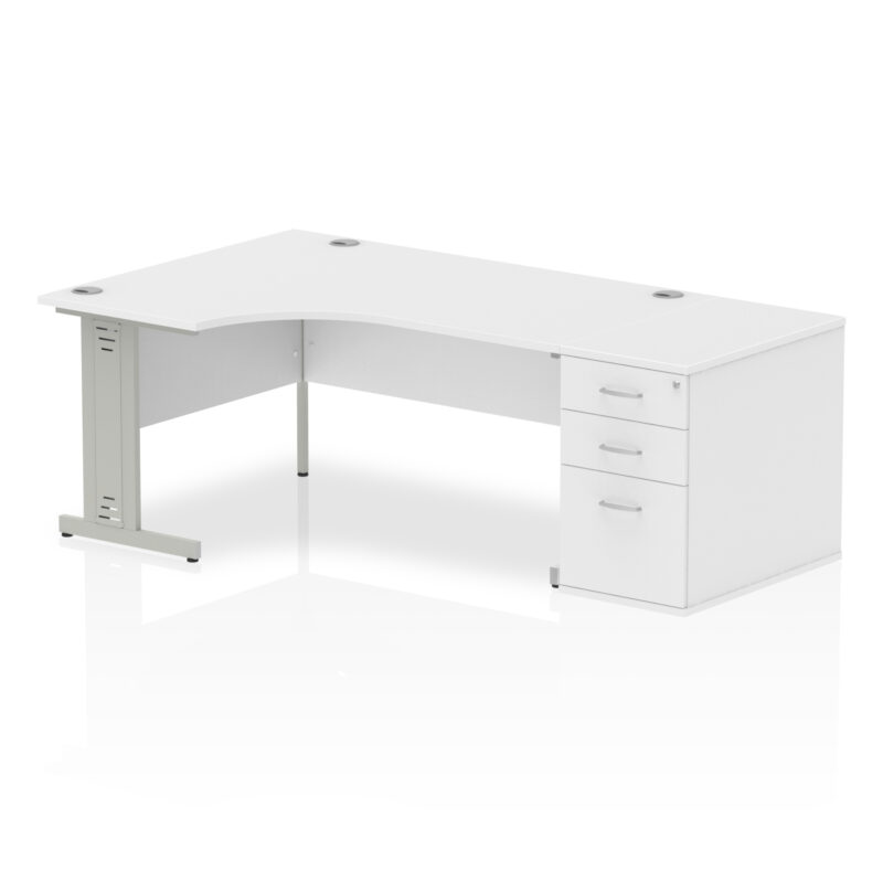 Impulse 1600mm Cable Managed Left Crescent Desk Workstation - Image 34