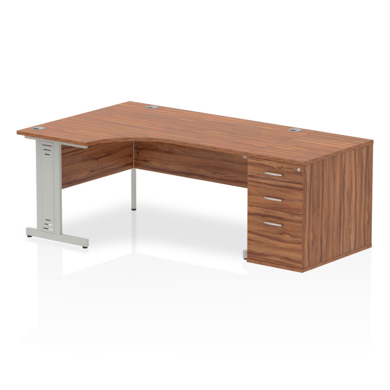 Impulse 1600mm Cable Managed Left Crescent Desk Workstation - Image 28