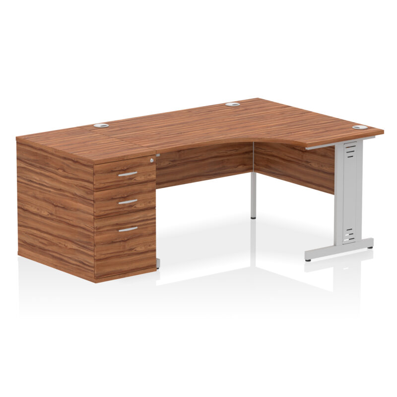 Impulse 1400mm Cable Managed Right Crescent Desk Workstation - Image 33
