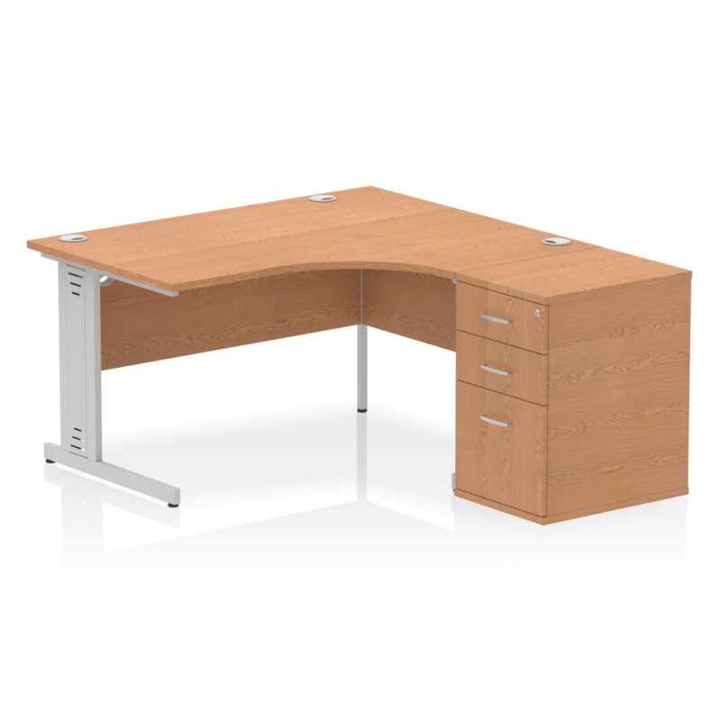 Impulse 1400mm Cable Managed Right Crescent Desk Workstation - Image 35
