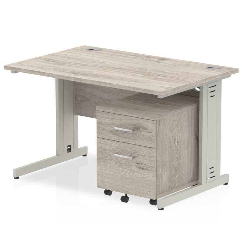 Impulse 1200mm Cable Managed Straight Desk With Mobile Pedestal - Image 5