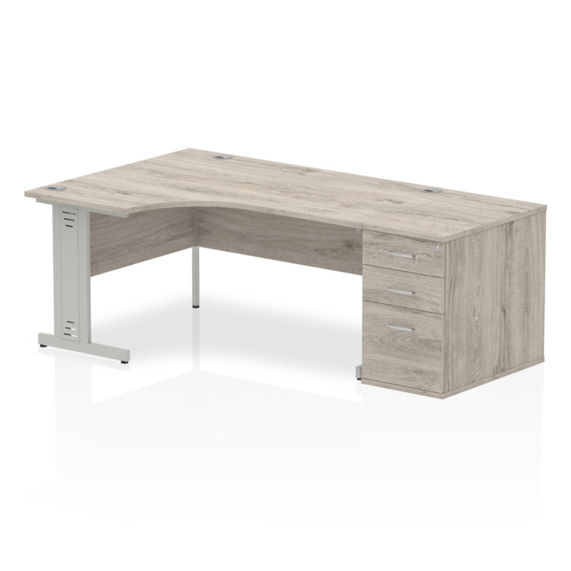 Impulse 1600mm Cable Managed Left Crescent Desk Workstation - Image 10