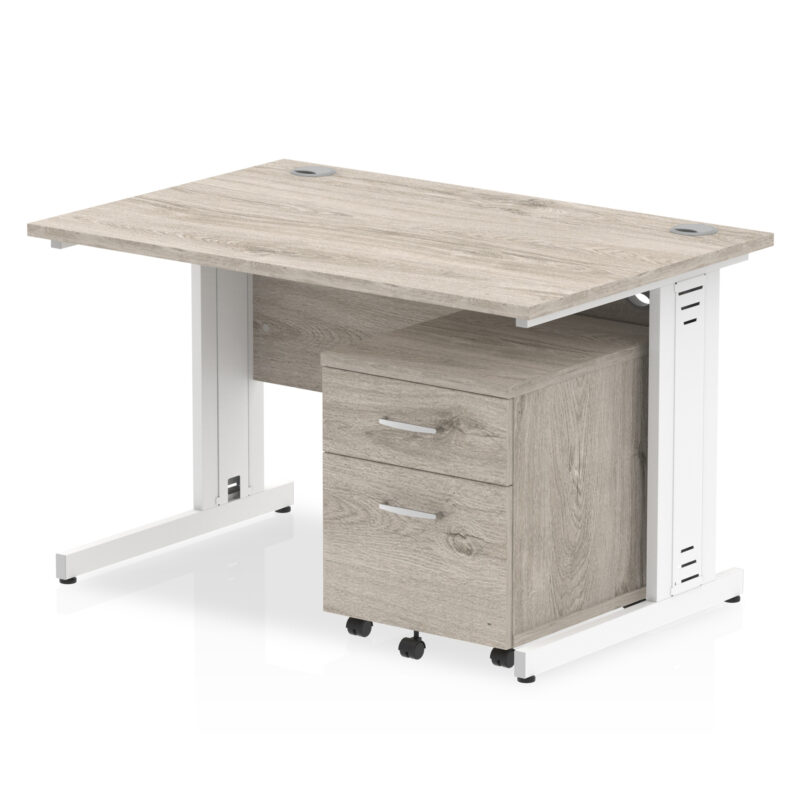 Impulse 1200mm Cable Managed Straight Desk With Mobile Pedestal - Image 7