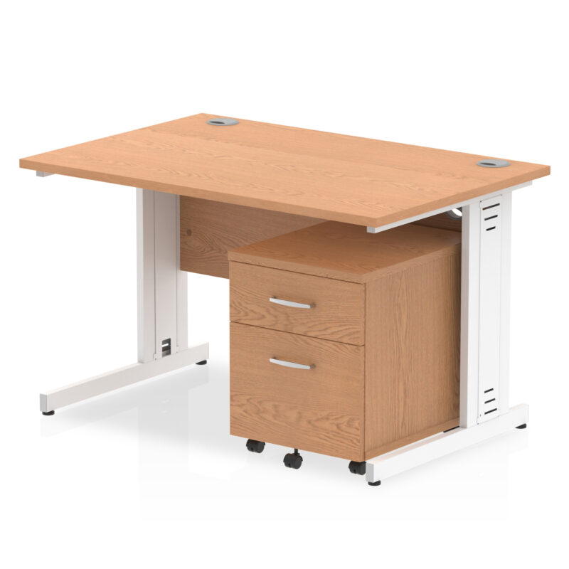 Impulse 1200mm Cable Managed Straight Desk With Mobile Pedestal - Image 15