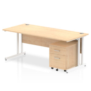 Impulse 1800mm Cantilever Straight Desk With Mobile Pedestal - Image 11