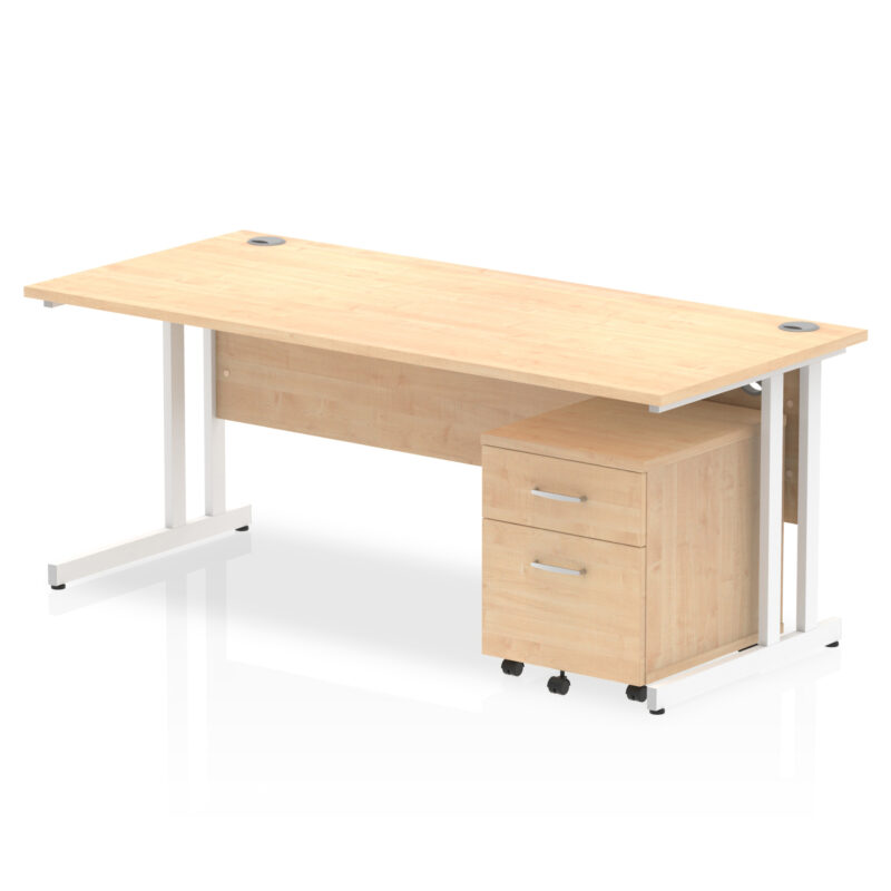 Impulse 1800mm Cantilever Straight Desk With Mobile Pedestal - Image 11