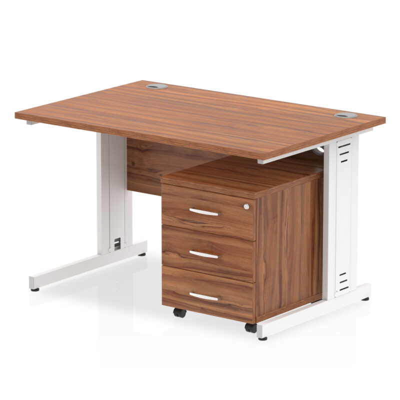 Impulse 1200mm Cable Managed Straight Desk With Mobile Pedestal - Image 20