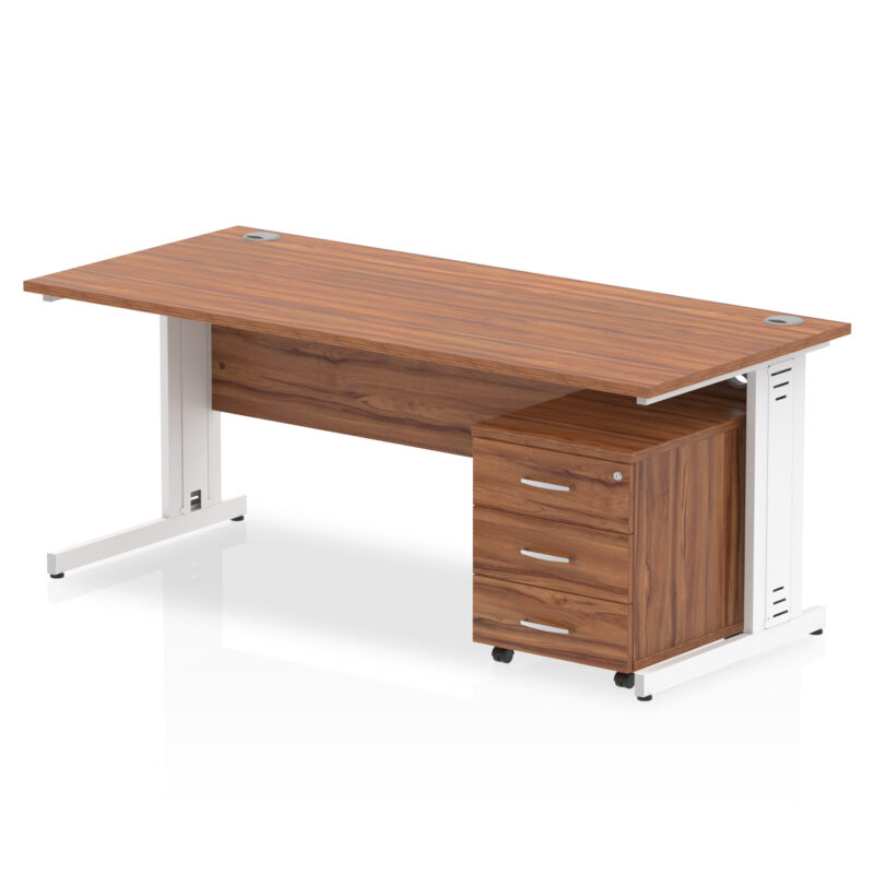 Impulse 1800mm Cable Managed Straight Desk With Mobile Pedestal - Image 20