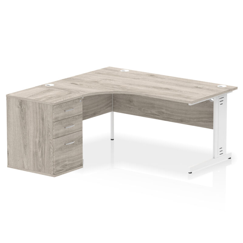 Impulse 1600mm Cable Managed Left Crescent Desk Workstation - Image 9