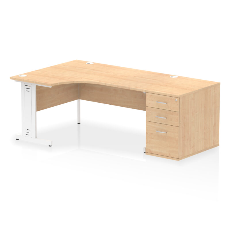 Impulse 1600mm Cable Managed Left Crescent Desk Workstation - Image 18