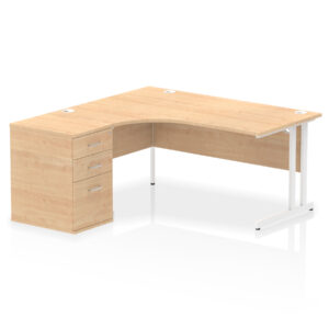 Impulse 1600mm Cantilever Left Crescent Desk Workstation - Image 15