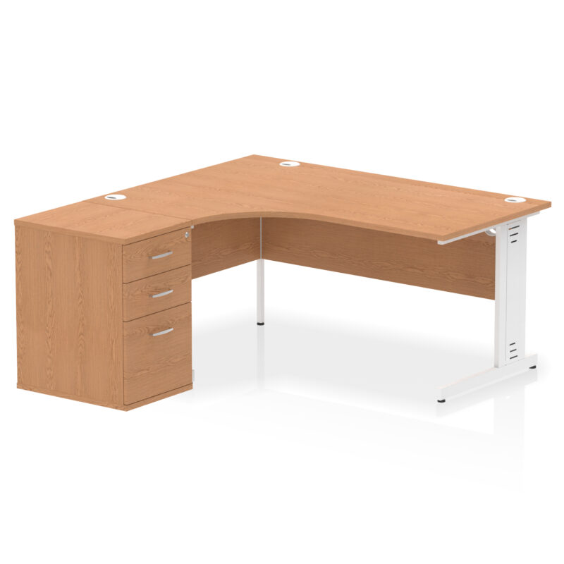 Impulse 1600mm Cable Managed Left Crescent Desk Workstation - Image 21