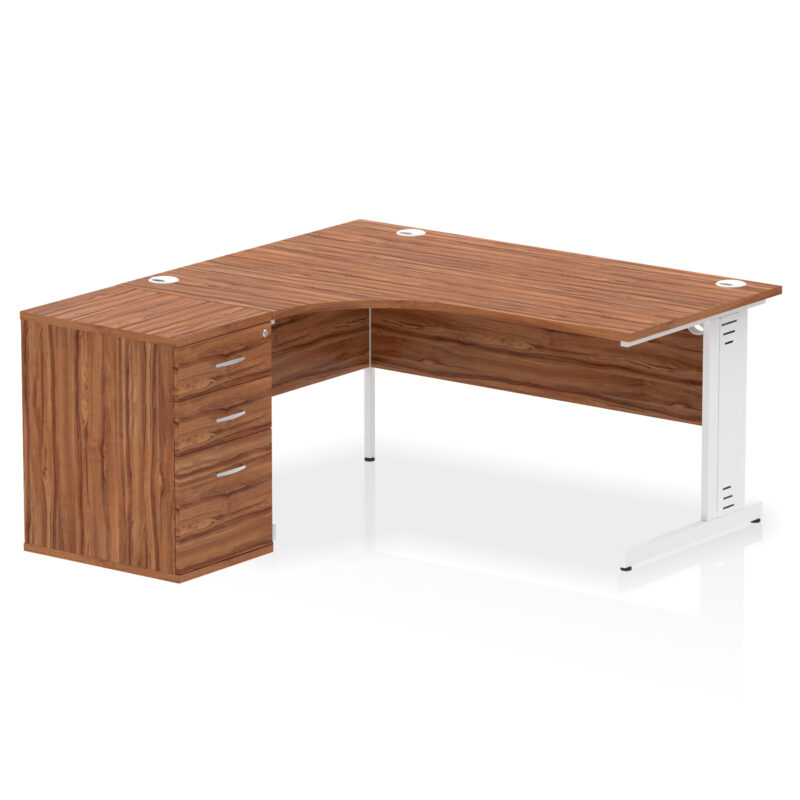 Impulse 1600mm Cable Managed Left Crescent Desk Workstation - Image 27