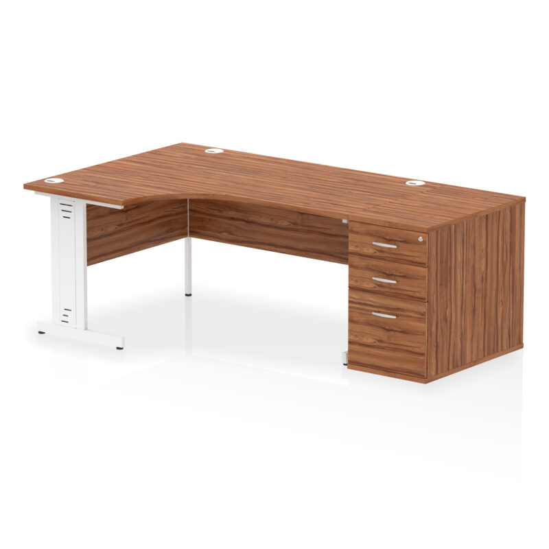 Impulse 1600mm Cable Managed Left Crescent Desk Workstation - Image 30