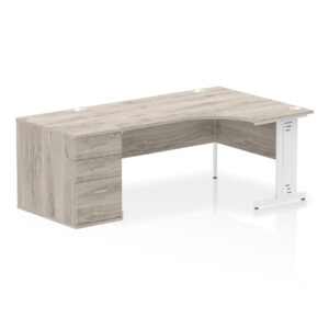 Impulse 1600mm Cable Managed Right Crescent Desk Workstation - Image 12