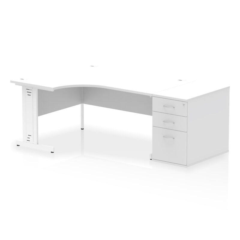 Impulse 1600mm Cable Managed Left Crescent Desk Workstation - Image 36