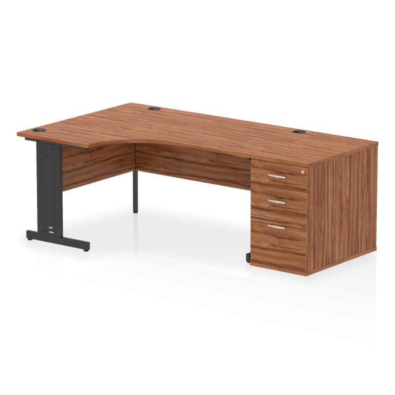Impulse 1600mm Cable Managed Left Crescent Desk Workstation - Image 29