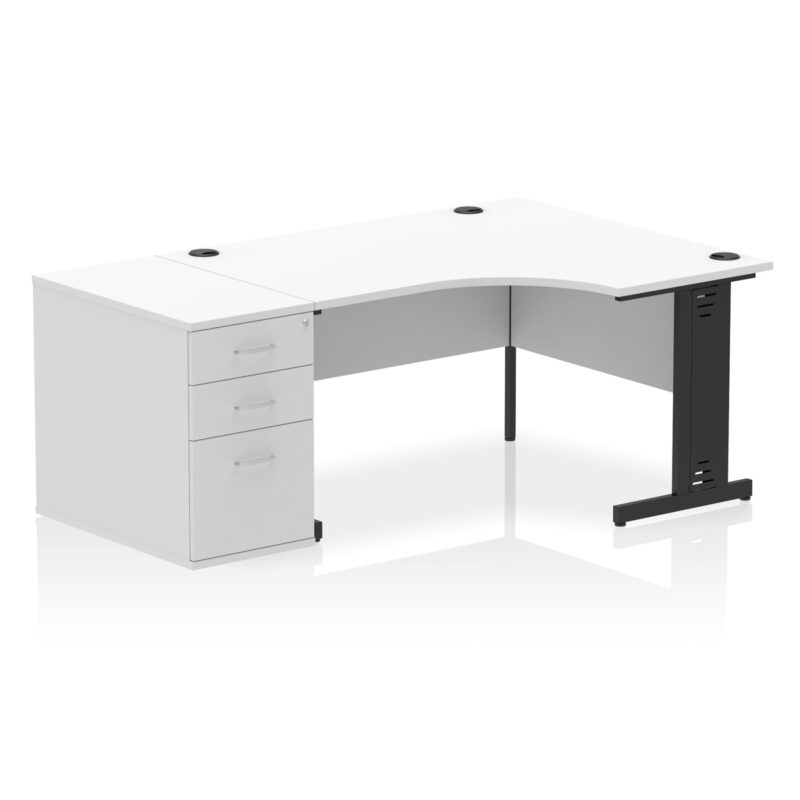 Impulse 1400mm Cable Managed Right Crescent Desk Workstation - Image 12