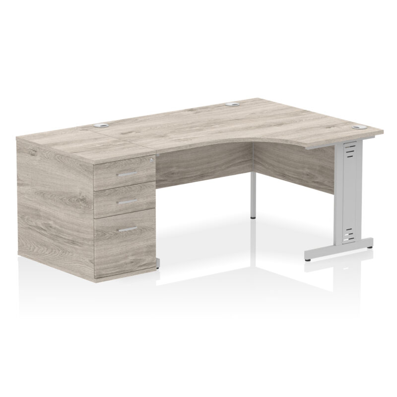 Impulse 1400mm Cable Managed Right Crescent Desk Workstation - Image 20