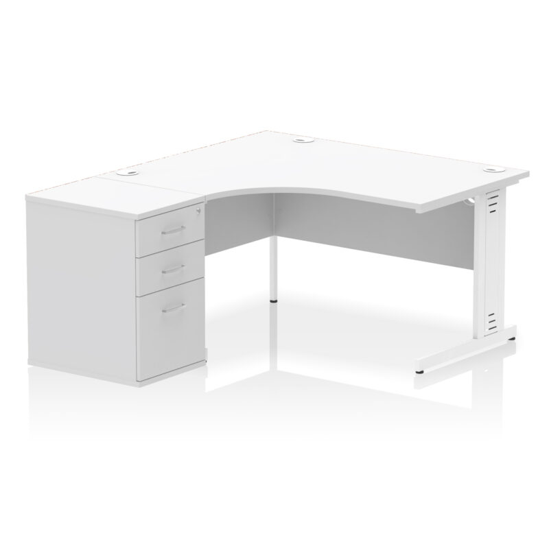 Impulse 1400mm Cable Managed Left Crescent Desk Workstation - Image 25