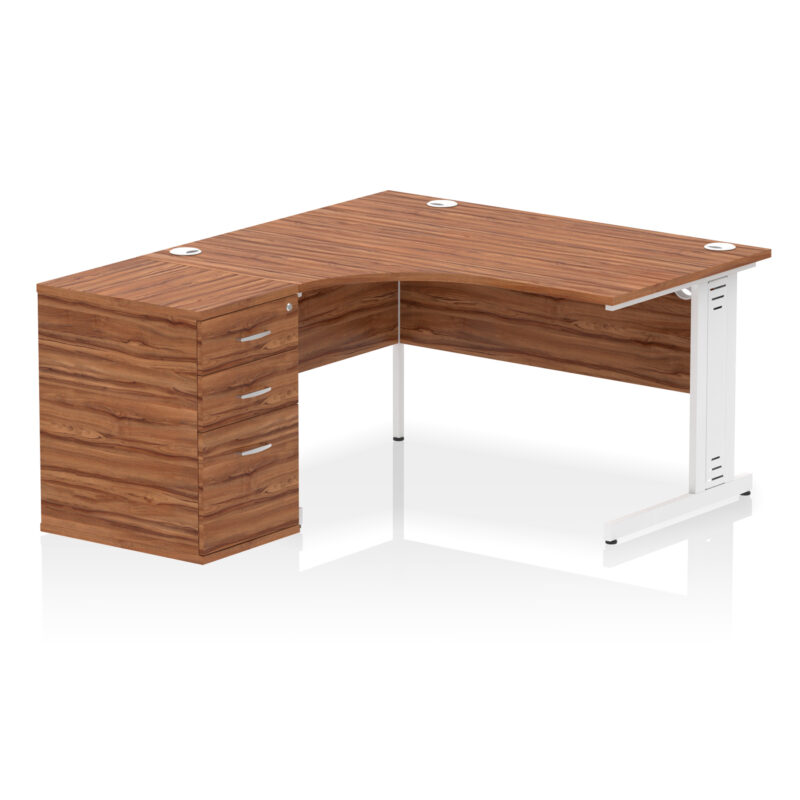 Impulse 1400mm Cable Managed Left Crescent Desk Workstation - Image 26