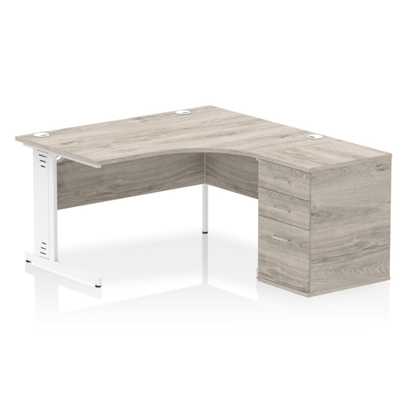 Impulse 1400mm Cable Managed Right Crescent Desk Workstation - Image 22
