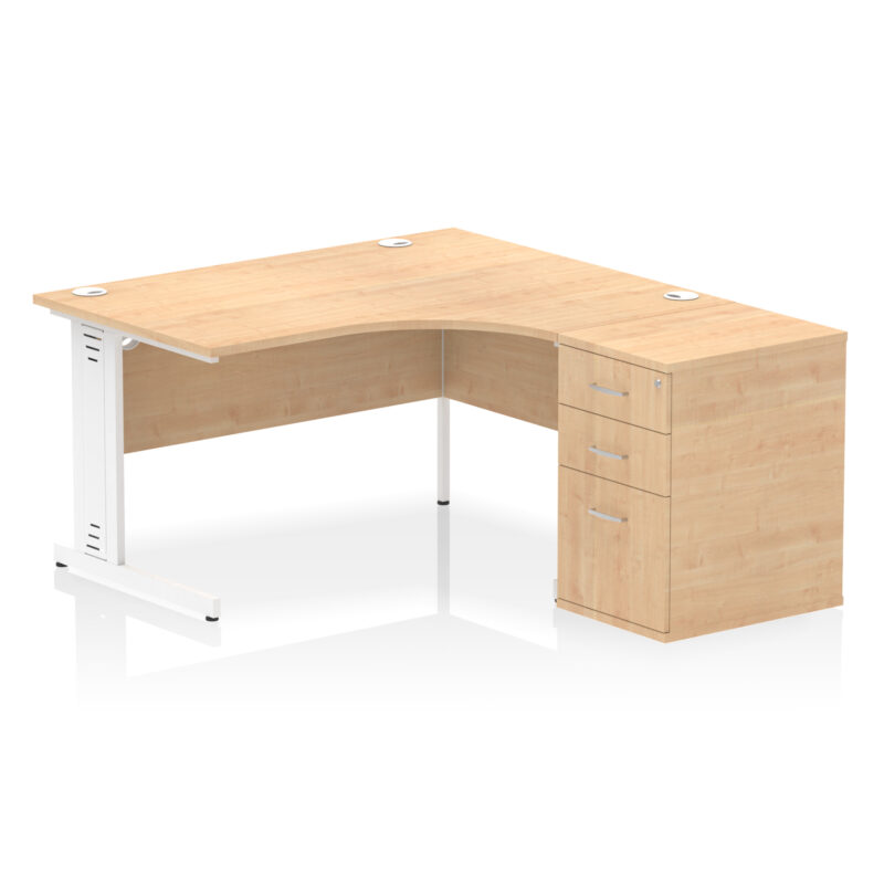 Impulse 1400mm Cable Managed Right Crescent Desk Workstation - Image 23