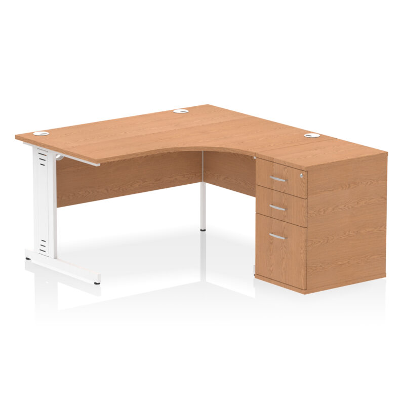 Impulse 1400mm Cable Managed Right Crescent Desk Workstation - Image 24