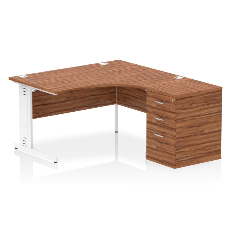Impulse 1400mm Cable Managed Right Crescent Desk Workstation - Image 26