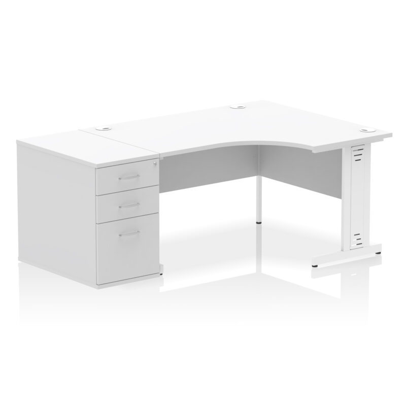 Impulse 1400mm Cable Managed Right Crescent Desk Workstation - Image 18