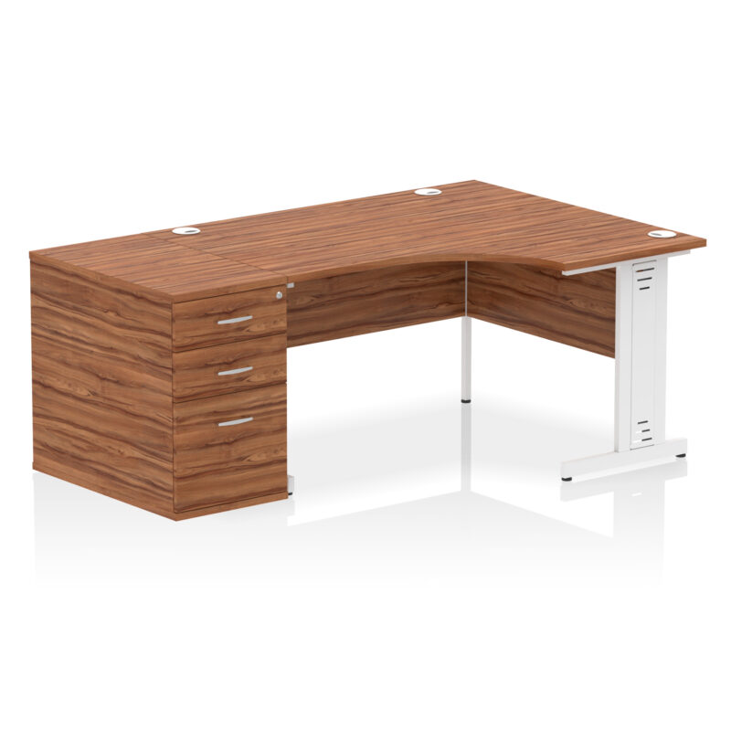 Impulse 1400mm Cable Managed Right Crescent Desk Workstation - Image 19