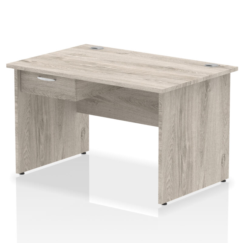 Impulse Panel End Straight Desk Frame With Single One Drawer Fixed Pedestal - Image 3