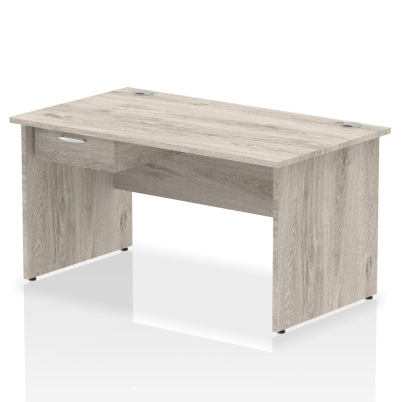 Impulse Panel End Straight Desk Frame With Single One Drawer Fixed Pedestal - Image 10