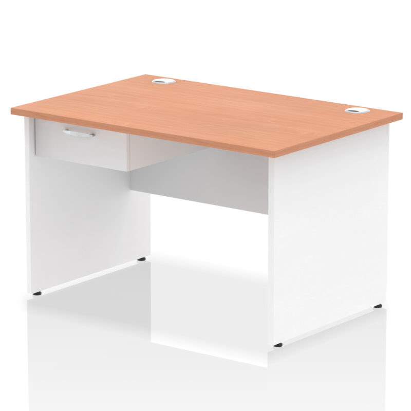 Impulse Panel End Straight Desk Frame With Single One Drawer Fixed Pedestal - Image 29