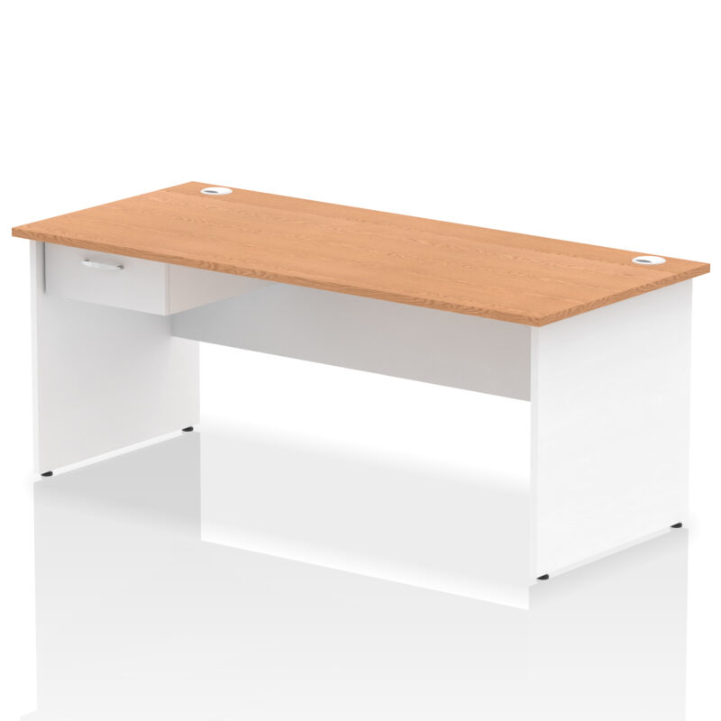 Impulse Panel End Straight Desk Frame With Single One Drawer Fixed Pedestal - Image 51