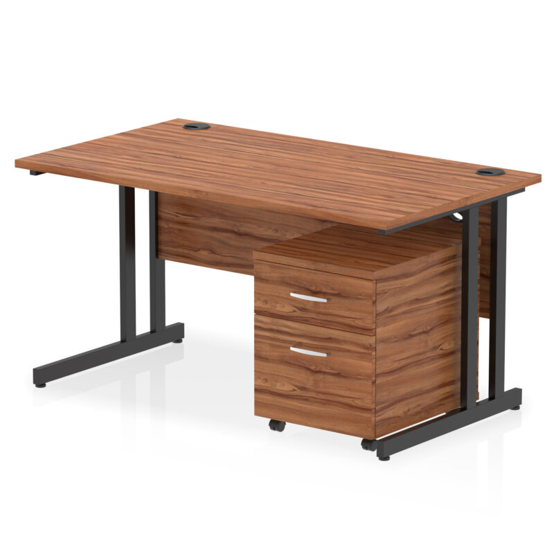 Impulse 1400mm Cantilever Straight Desk With Mobile Pedestal - Image 31