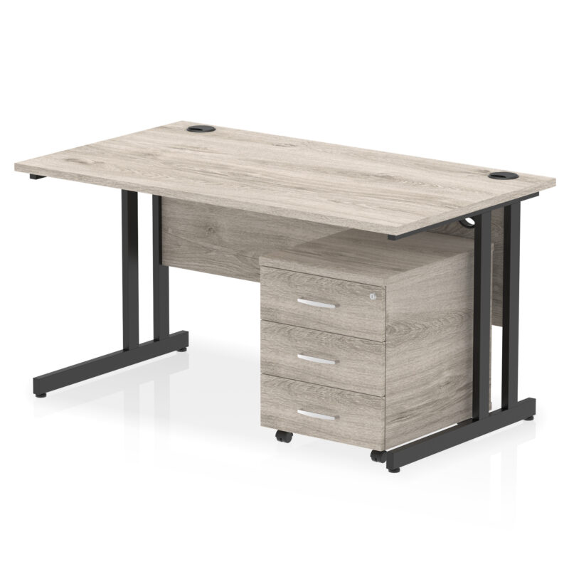Impulse 1400mm Cantilever Straight Desk With Mobile Pedestal - Image 34