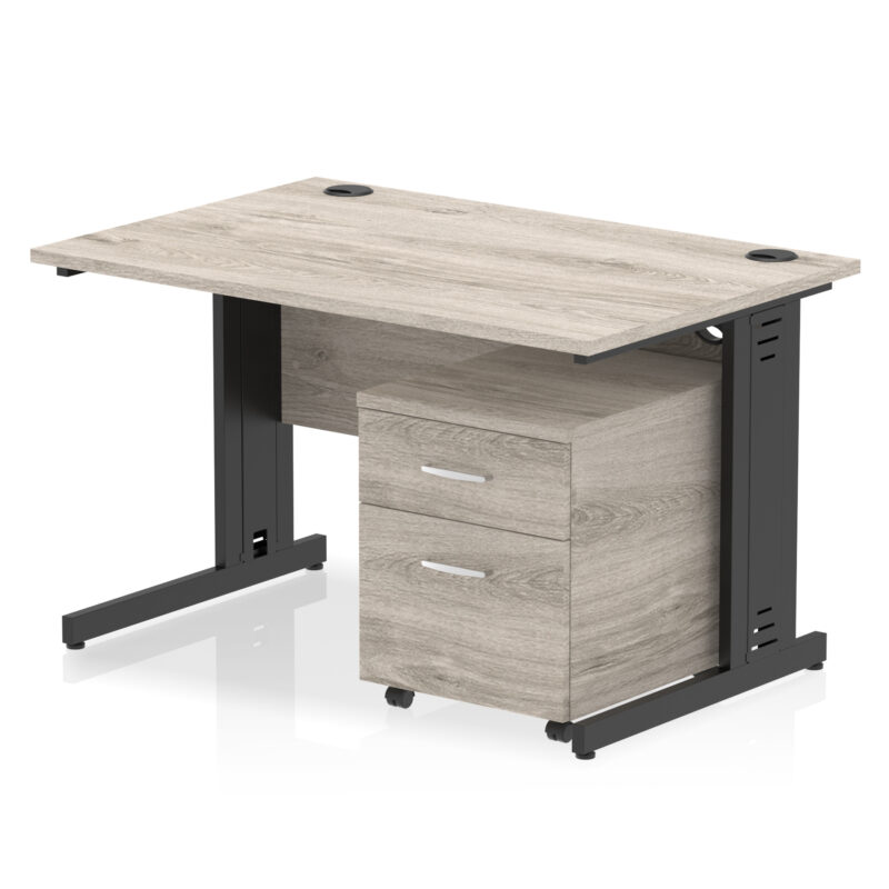 Impulse 1200mm Cable Managed Straight Desk With Mobile Pedestal - Image 27
