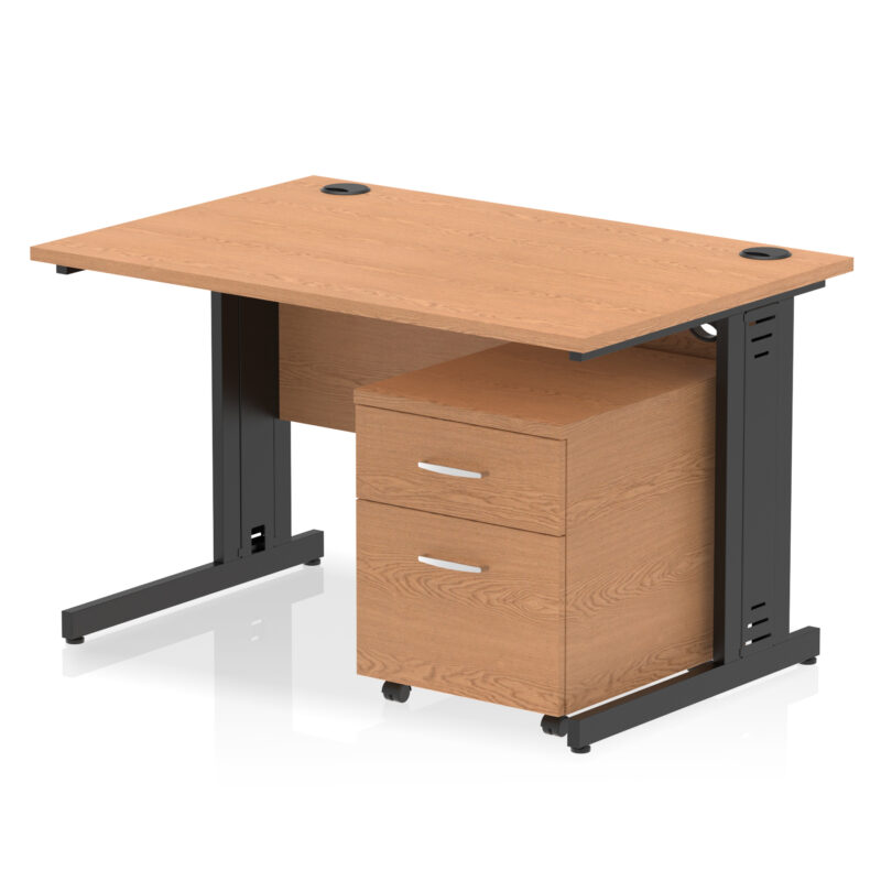 Impulse 1200mm Cable Managed Straight Desk With Mobile Pedestal - Image 29
