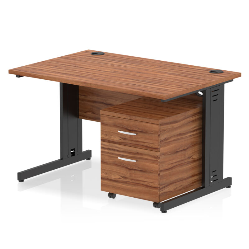 Impulse 1200mm Cable Managed Straight Desk With Mobile Pedestal - Image 31