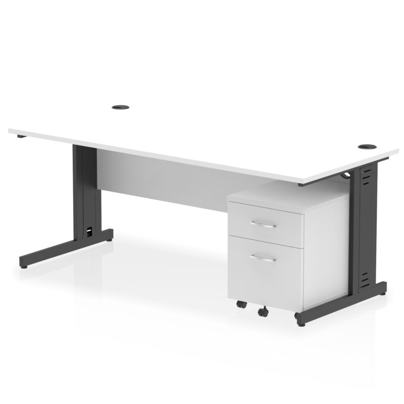Impulse 1800mm Cable Managed Straight Desk With Mobile Pedestal - Image 30